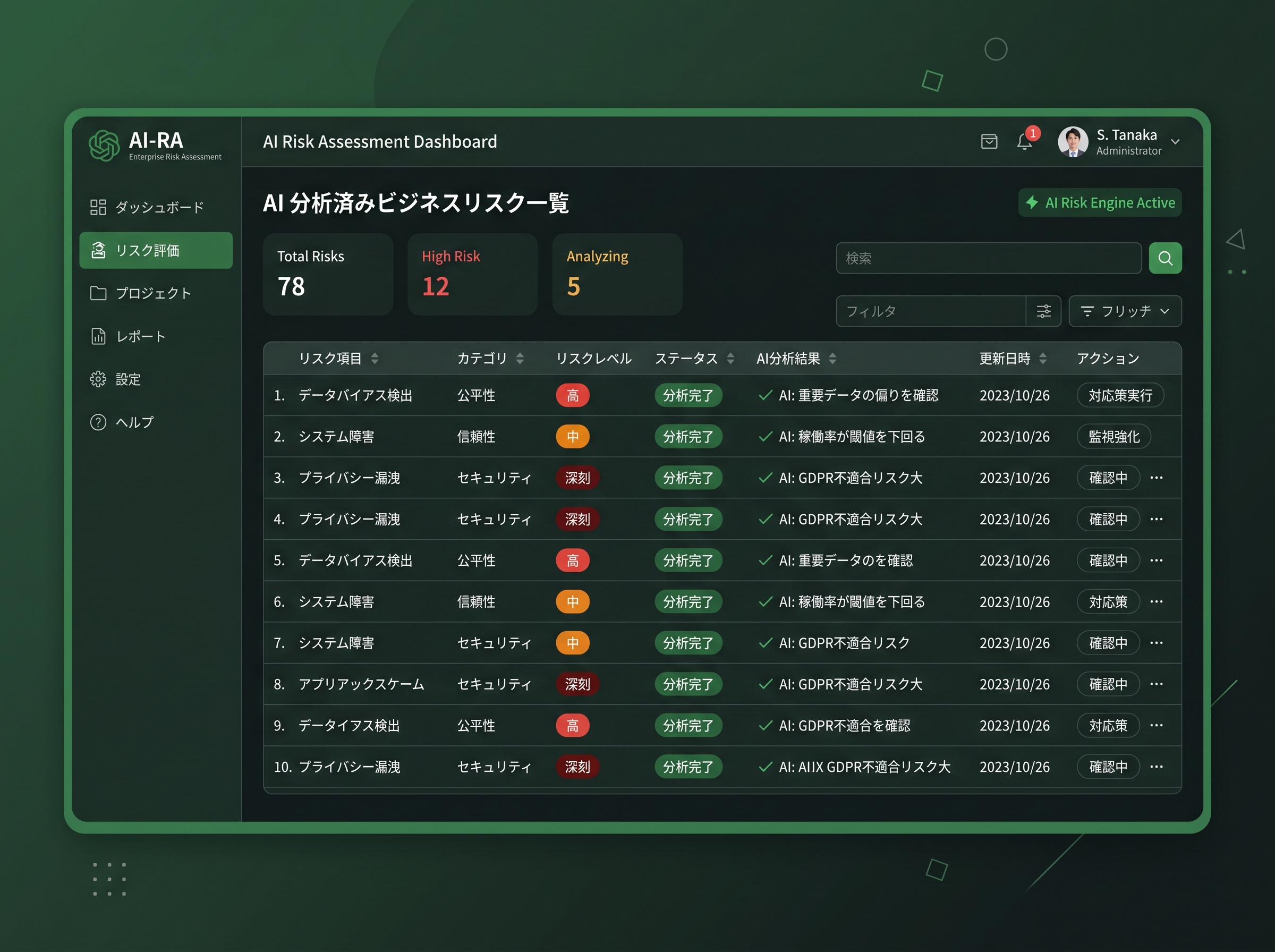 AIリスク抽出画面